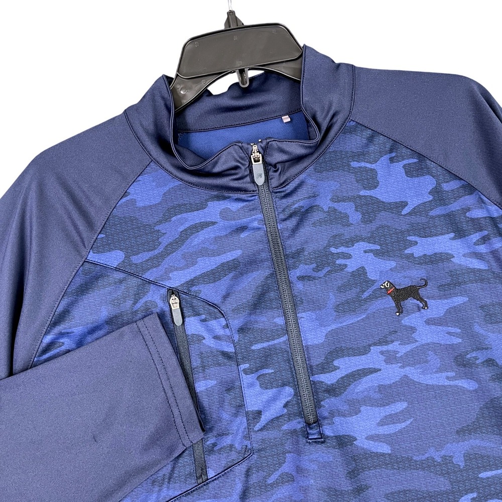 Ahead Performance Golf Layer Quarter Zip Pullover Men XL Blue Camo Zipper Pocket